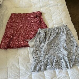 shein wrap tie skirts